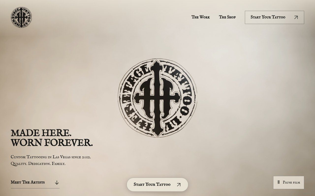 Heritage Tattoo concept, live hero